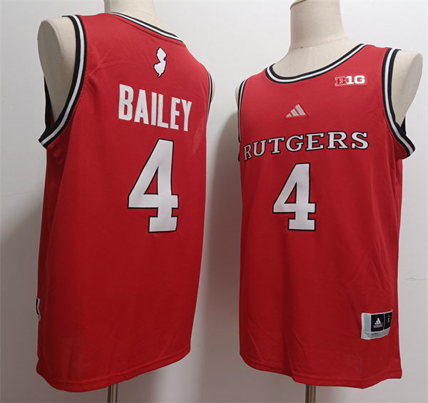 Mens Rutgers Scarlet Knights #4 Ace Bailey 2024 Red Basketball Jersey