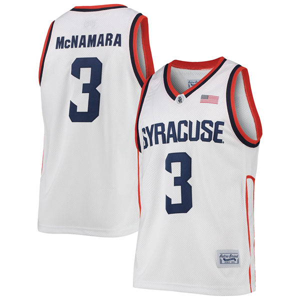 Mnes Youth Syracuse Orange #3 Gerry McNamara Original Retro Brand Alumni Commemorative Classic Basketball Jersey - White