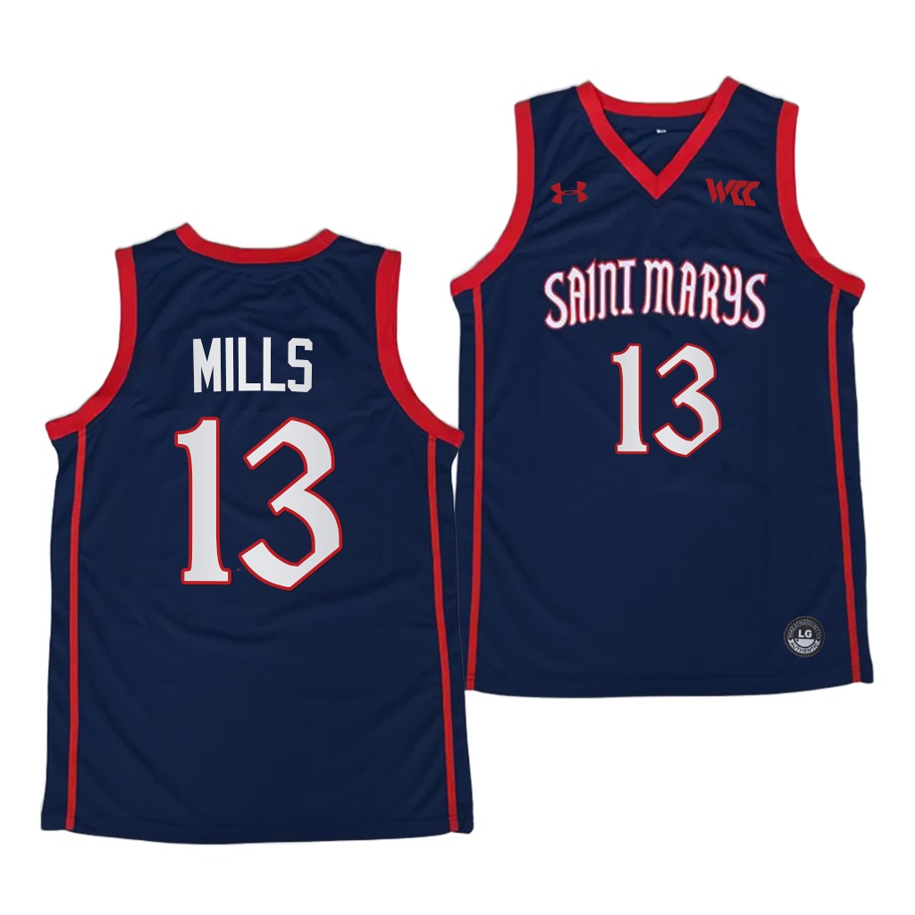 Mens Youth Saint Mary's Gaels #13 Patty Mills 2022-23 Navy College Basketball Swingman Jersey