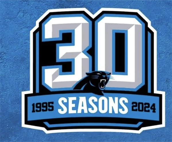 Embroidered Carolina Panthers 30th Season Jersey Patch