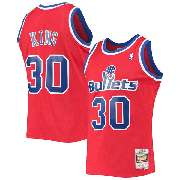 Men's Washington Bullets #30 Bernard King Red Washington Bullets 1990-91 Hardwood Classics Swingman Jersey
