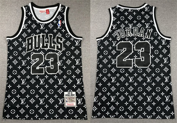 Men's Chicago Bulls #23 Michael Jordan LV Jointly 1997-98 Mitchell&Ness Throwback Jersey Black
