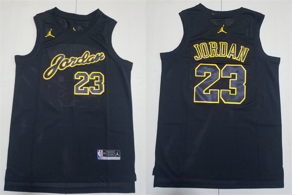 Men's Chicago Bulls  #23 Michael Jordan Black Air Jordan Jersey
