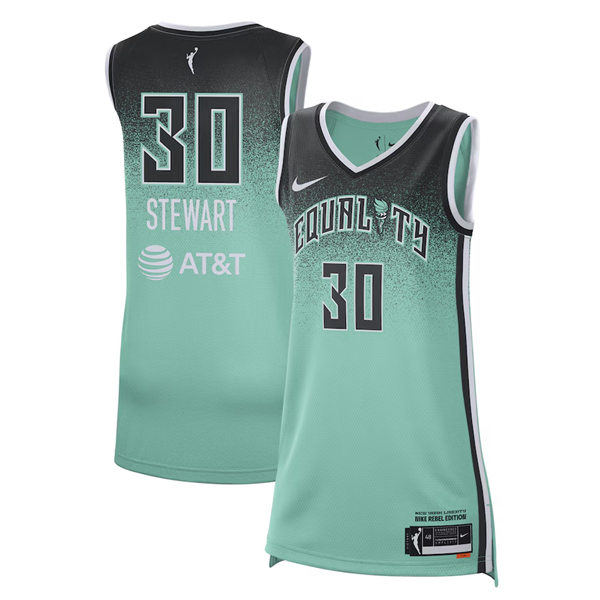 Men's New York Liberty #30 Breanna Stewart Nike Mint Rebel Edition Victory Player Jersey