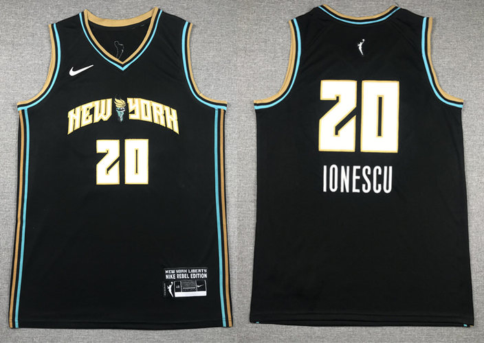 Men's New York Liberty #20 Sabrina Ionescu Nike Black Explorer Edition Victory Jersey