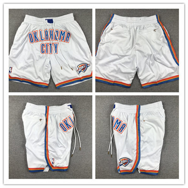 Mens Oklahoma City Thunder 2023-24 White Association Edition Shorts
