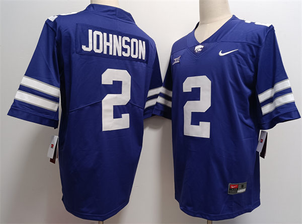 Mens Kansas State Wildcats #2 Avery Johnson Purple College Football Game Jersey