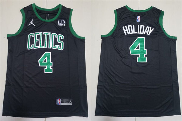 Mens Boston Celtics #4 Jrue Holiday 2024 Black Statement Edition Game Jersey