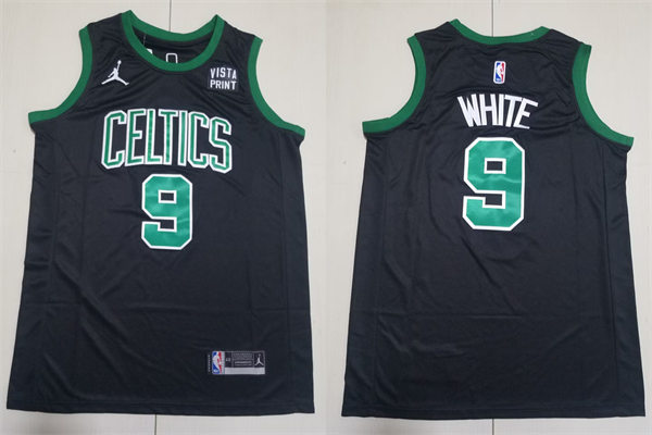 Mens Boston Celtics #9 Derrick White 2024 Black Statement Edition Game Jersey