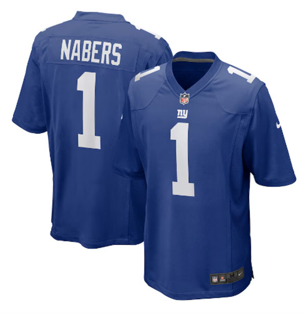 Youth New York Giants #1 Malik Nabers Nike Royal Team Color Vapor Untouchable Limited Jersey