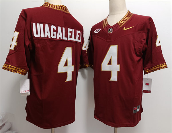 Men's Florida State Seminoles #4 DJ Uiagalelei Nike 2024 F.U.S.E. Limited Garnet College Football Game Jersey