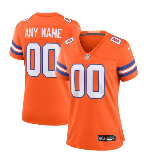 Womens Denver Broncos Custom Nike Mile High Collection 1977 Throwback F.U.S.E. Limited Jersey - Orange