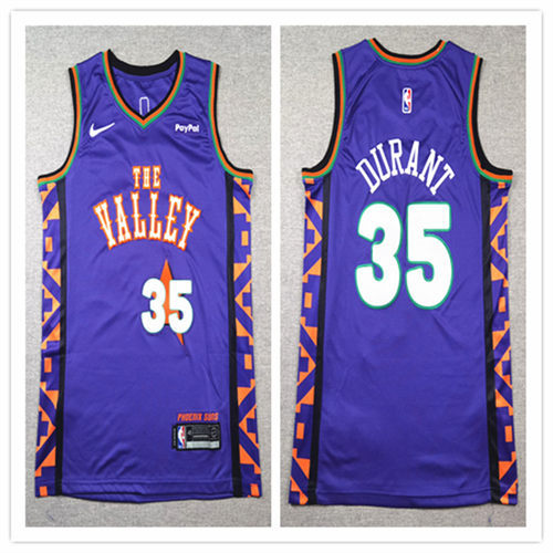 Mens Phoenix Suns #35 Kevin Durant 2024-25 Purple City Edition Jersey