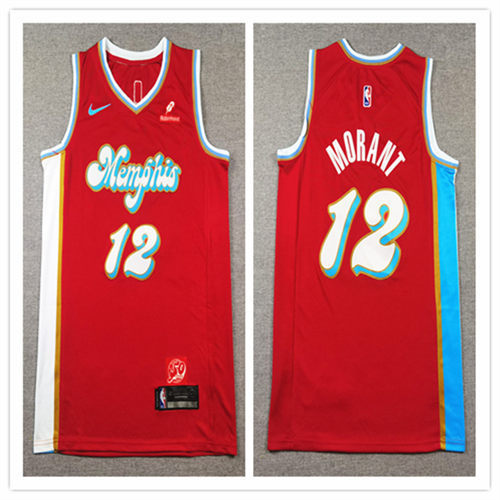 Mens Memphis Grizzlies #12 Ja Morant Nike Red 2024-25 City Edition Swingman Jersey