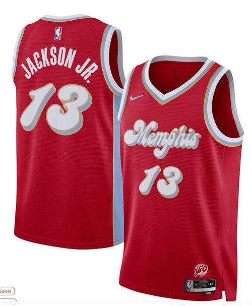Mens Memphis Grizzlies #13 Jaren Jackson Jr. Nike Red 2024-25 City Edition Swingman Jersey