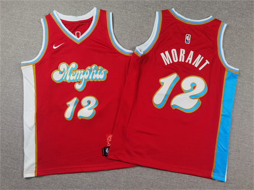 Youth Memphis Grizzlies #12 Ja Morant Red 2024-25 City Edition Swingman Jersey