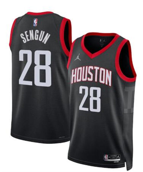 Mens Houston Rockets #28 Alperen Sengun Black Statement Edition Swingman Jersey