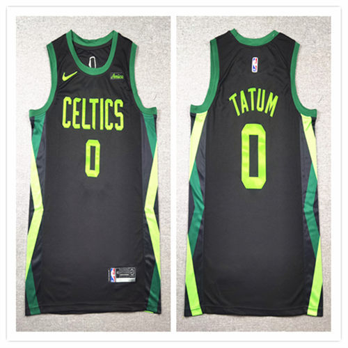 Mens Boston Celtics #0 Jayson Tatum 2024-25 Black City Edition Jersey