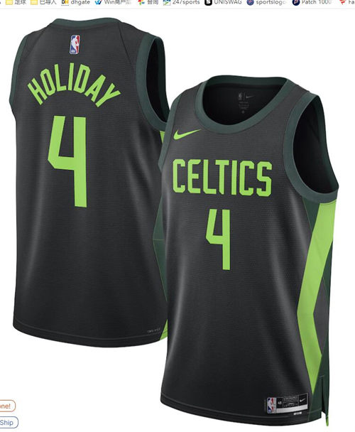 Mens Boston Celtics #4 Jrue Holiday 2024-25 Black City Edition Jersey