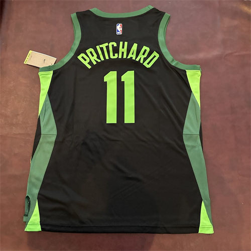 Mens Boston Celtics #11 Payton Pritchard 2024-25 Black City Edition Jersey