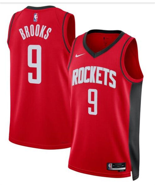 Mens Houston Rockets #9 Dillon Brooks Red Icon Edition Jersey