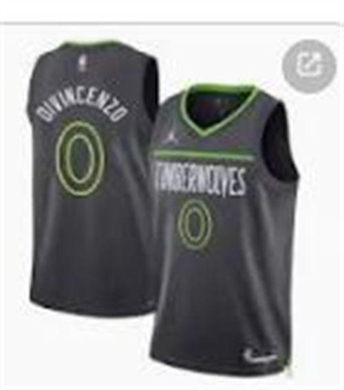 Men's Minnesota Timberwolves #0 Donte DiVincenzo Charcoal Statement Editio Player Jersey