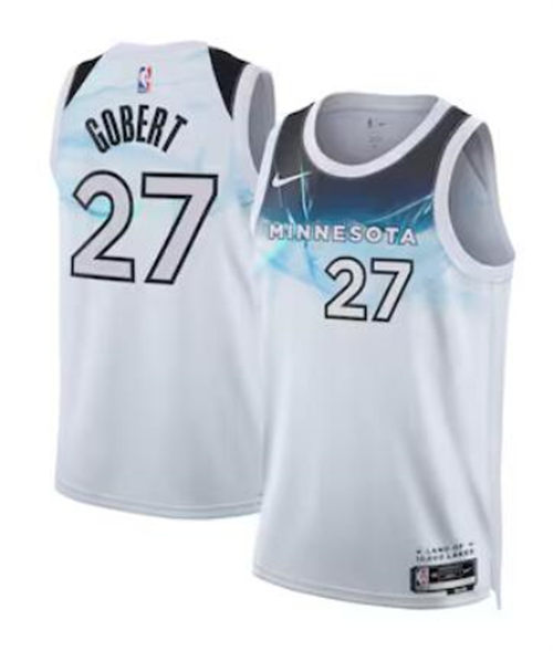 Men's Minnesota Timberwolves #27 Rudy Gobert Nike White 2024-25 City Edition Swingman Jersey