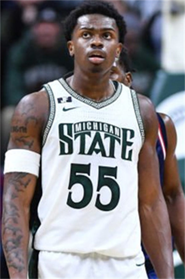 Mens Youth Michigan State Spartans #55 Coen Carr 2025 White Retro Basketball Limited Jersey