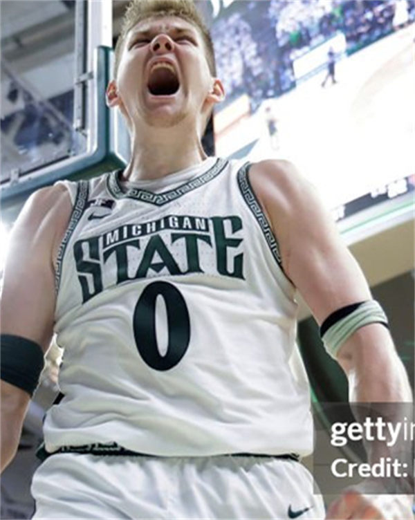 Mens Youth Michigan State Spartans #0 Jaxon Kohler 2025 White Retro Basketball Limited Jersey