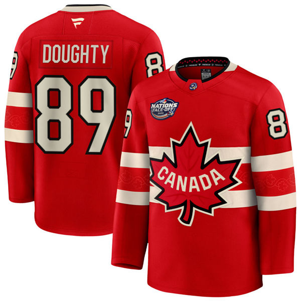 Men's Youth Canada #89 Drew Doughty Red 2025 4 Nations Face-Off Premium Jersey