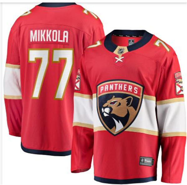 Men's Florida Panthers #77 Niko Mikkola Fanatics Red Home Primegreen Player Jersey