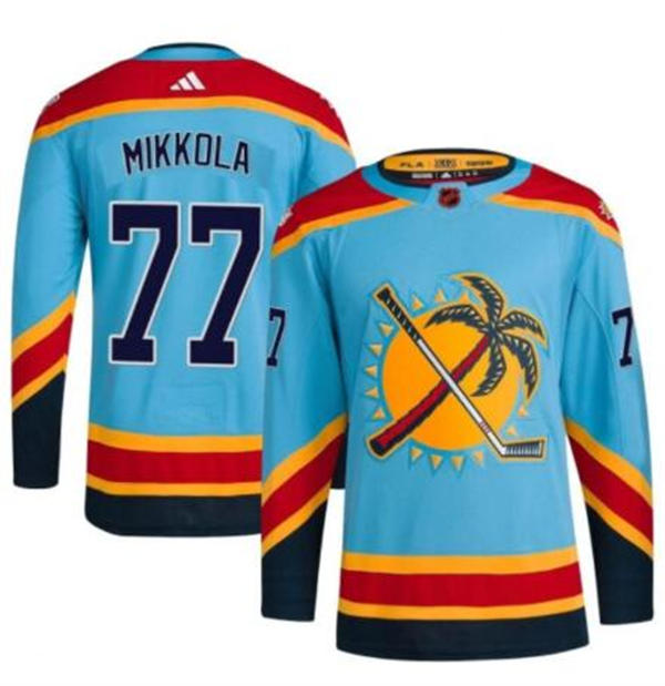 Men's Florida Panthers #77 Niko Mikkola Fanatics Light Blue Reverse Retro 2.0 Jersey
