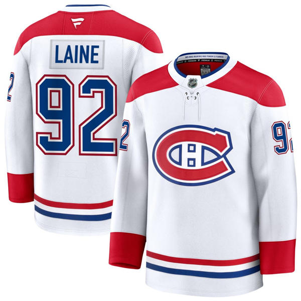 Mens Montreal Canadiens #92 Patrik Laine Fanatics White Away Jersey