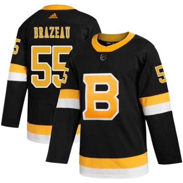 Mens Boston Bruins #55 Justin Brazeau Black Alternate Retro Jersey