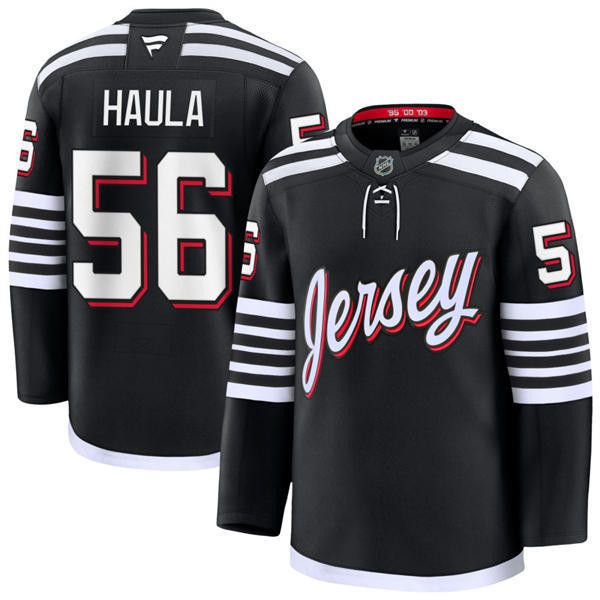 Mens New Jersey Devils #56 Erik Haula Fanatics  Black Alternate Premier Player Jersey