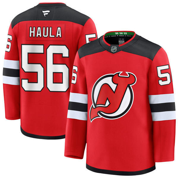 Mens New Jersey Devils #56 Erik Haula Fanatics Home Red Player Jersey