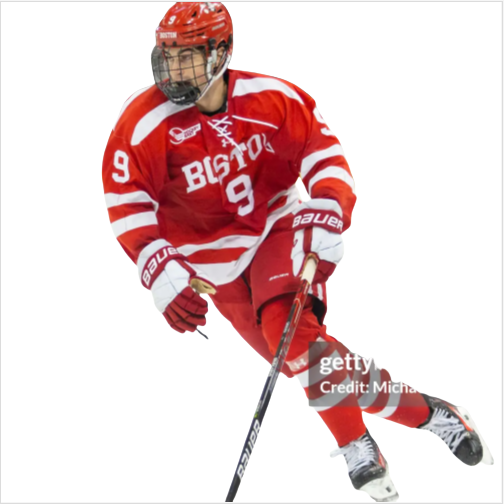 Mens Youth Boston University Terriers #9 Ryan Greene (C) 2024 Scarlet Hockey Jersey