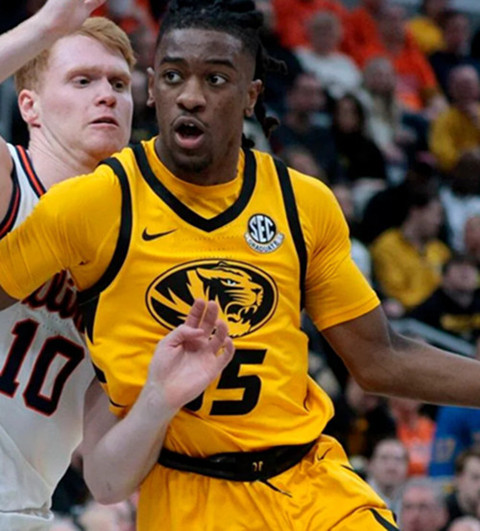 Mens Youth Missouri Tigers  #25 Mark Mitchell  Gold Tigers College Basketball Game Jersey