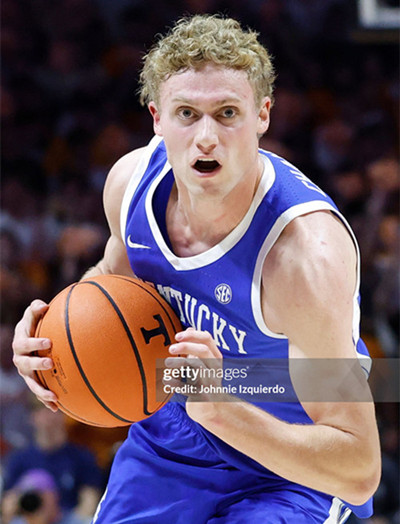 Mens Youth Kentucky Wildcats #5 Collin Chandler Royal College Basketball Game Jersey