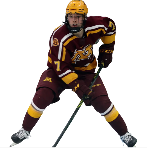 Mens Youth Minnesota Golden Gophers #7 Aaron Huglen (C) 2024 Maroon Hockey Jersey