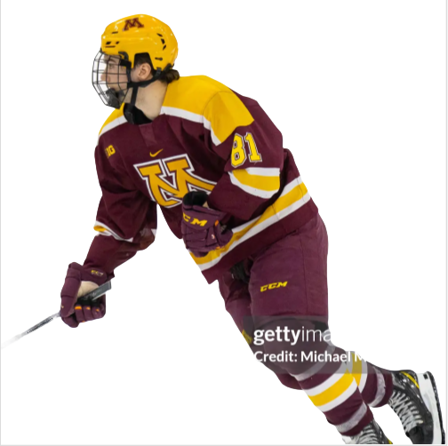 Mens Youth Minnesota Golden Gophers #81 Jimmy Snuggerud (C) 2024 Maroon Hockey Jersey