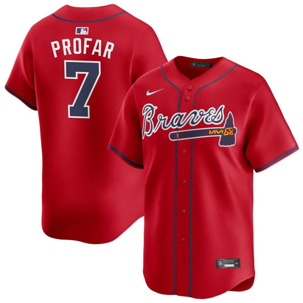 Mens Atlanta Braves #7 Jurickson Profar Nike Red Alternate Limited Jersey