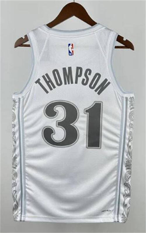 Mens Dallas Mavericks #31 Klay Thompson Nike White 2024-25 City Edition Swingman Jersey(