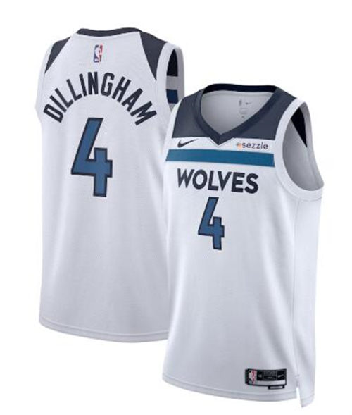 Men's Minnesota Timberwolves #4 Rob Dillingham White Nike Association Edition Jersey