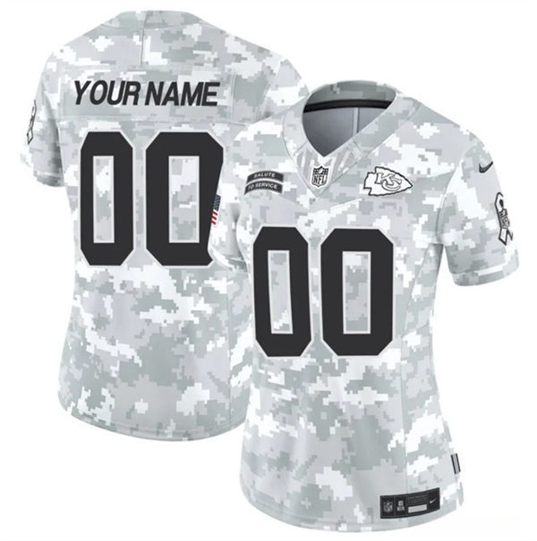 Mens Kansas City Chiefs Custom Arctic Camo 2024 Salute To Service Limited Jersey