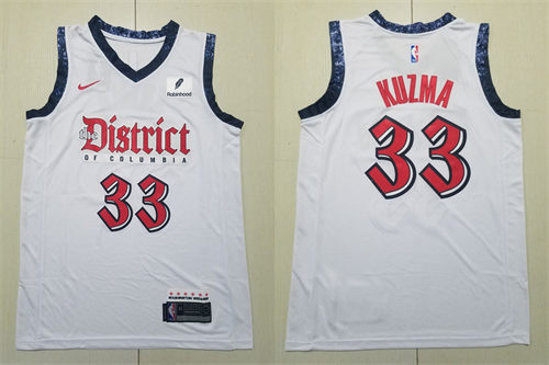 Mens Washington Wizards #33 Kyle Kuzma  Powder Blue 2024-25 City Edition Jersey