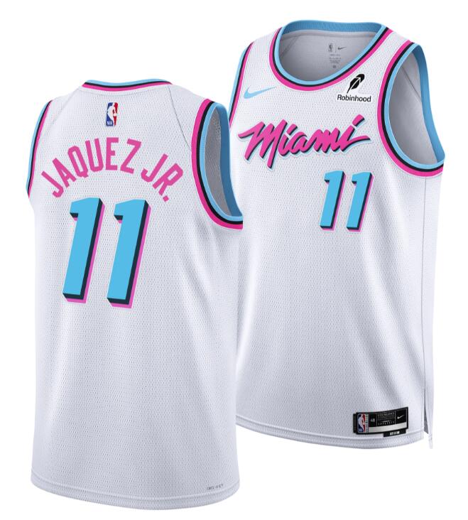 Mens Miami Heat #11 Jaime Jaquez Jr. Nike Original Vice Swingman Jersey White