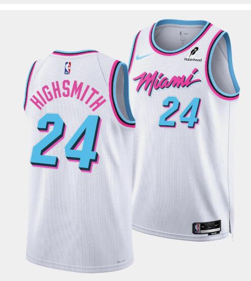 Mens Miami Heat #24 Haywood Highsmith Nike Original Vice Swingman Jersey White