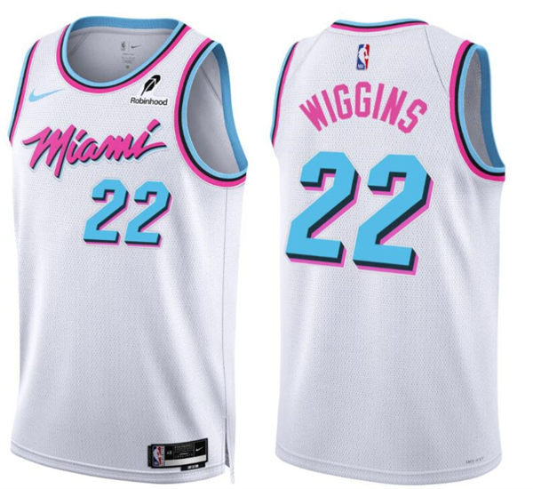 Mens Miami Heat #22 Andrew Wiggins Nike Original Vice Swingman Jersey White