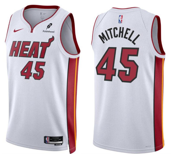 Mens Miami Heat #45 Davion Mitchell Nike White Association Edition Swingman Jersey